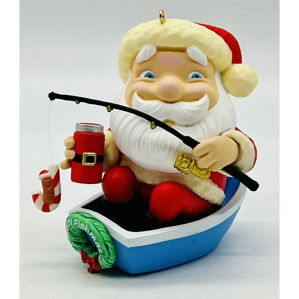 Hallmark Keepsake Ornament Merry Fishmas Santa‎ Fishing Boat 2017 Christmas